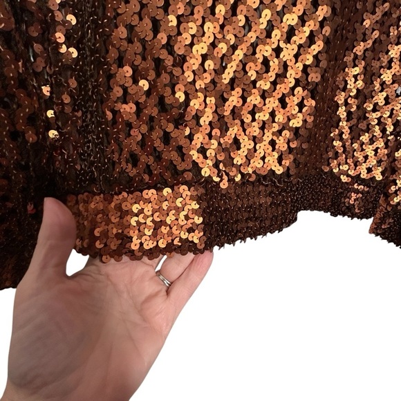 Harry Acton Party Collectibles Vintage Copper Fully Sequined Evening Top Sz M - Picture 4 of 10